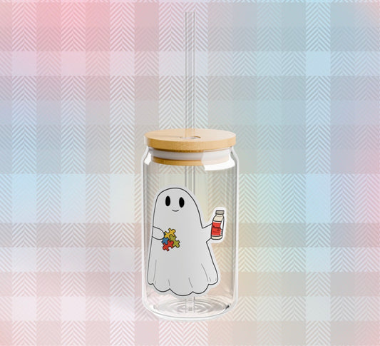 Neurodivergent Ghoul 16oz. Glass Cup